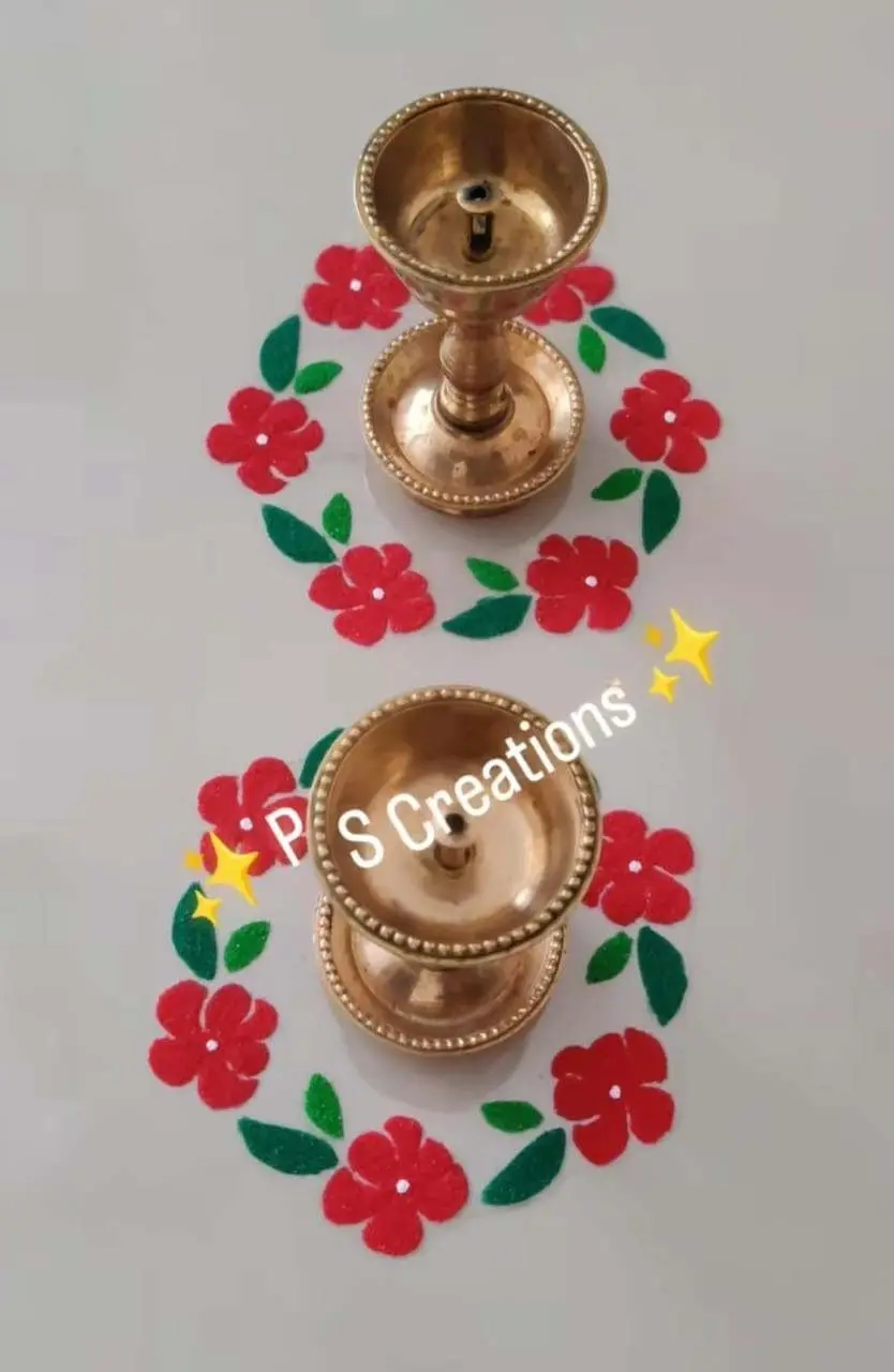 Diya with Flower Ring