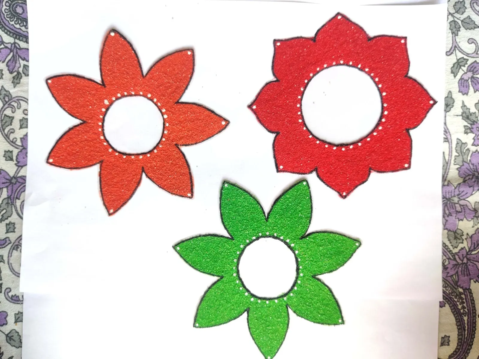 Flower Rosette Badge Trio
