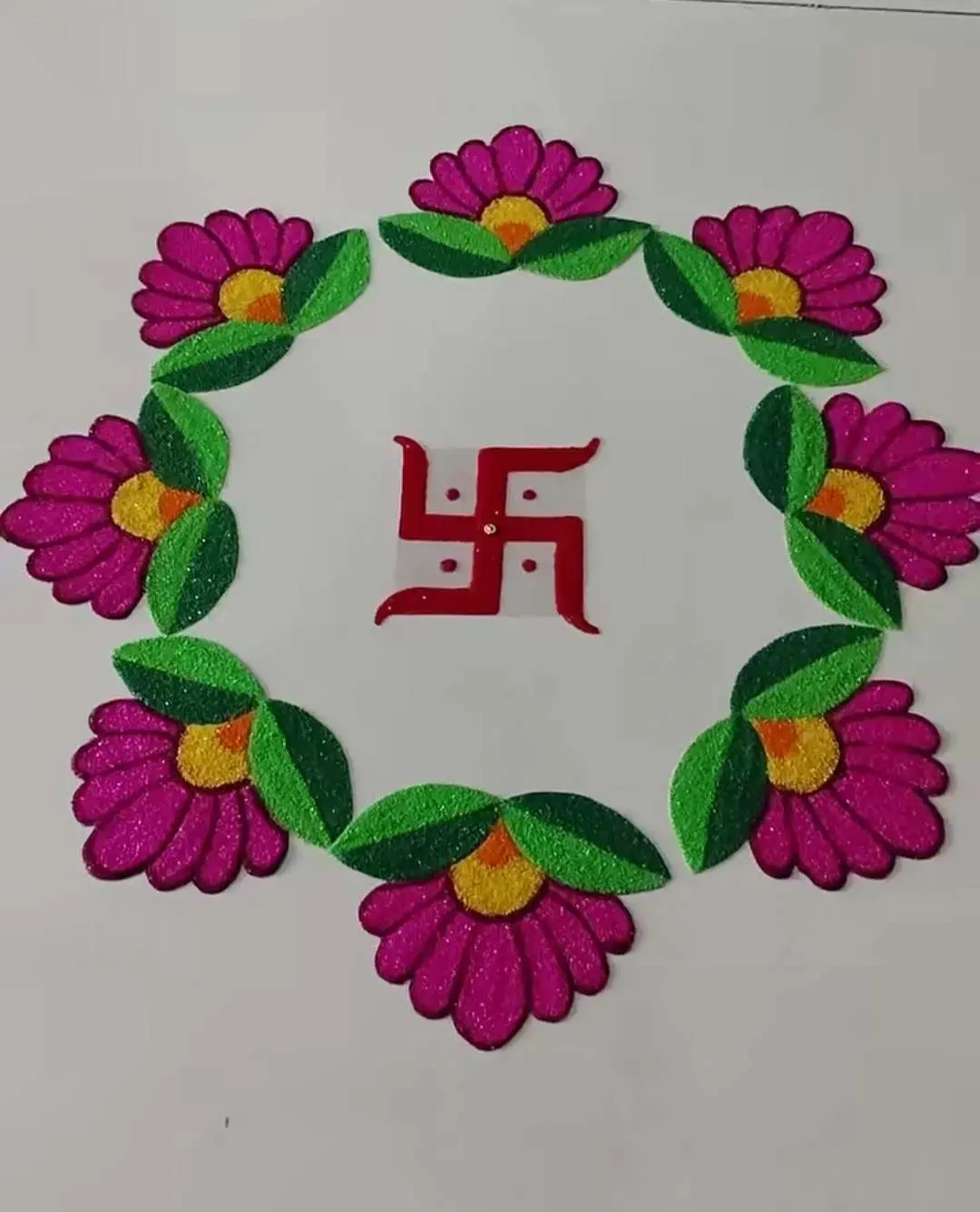 Flower Wreath Swastik Center