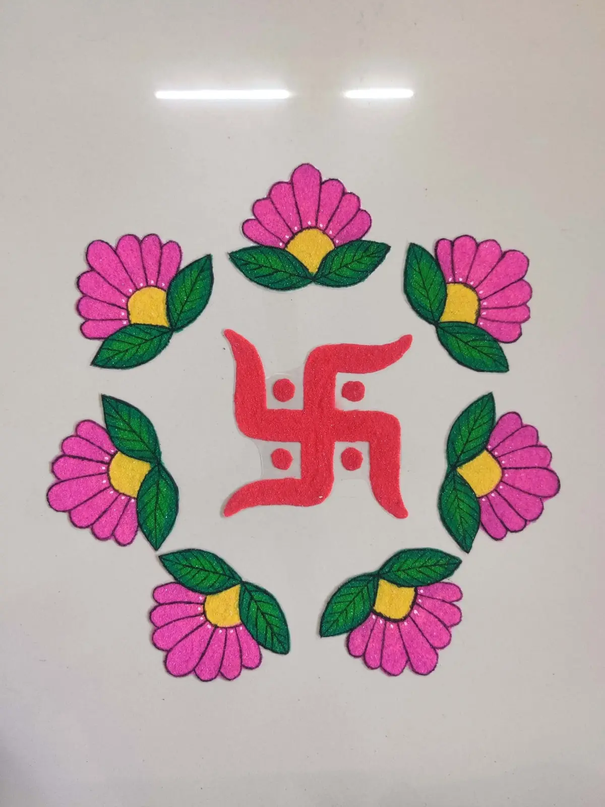 Flower Wreath Swastik Center