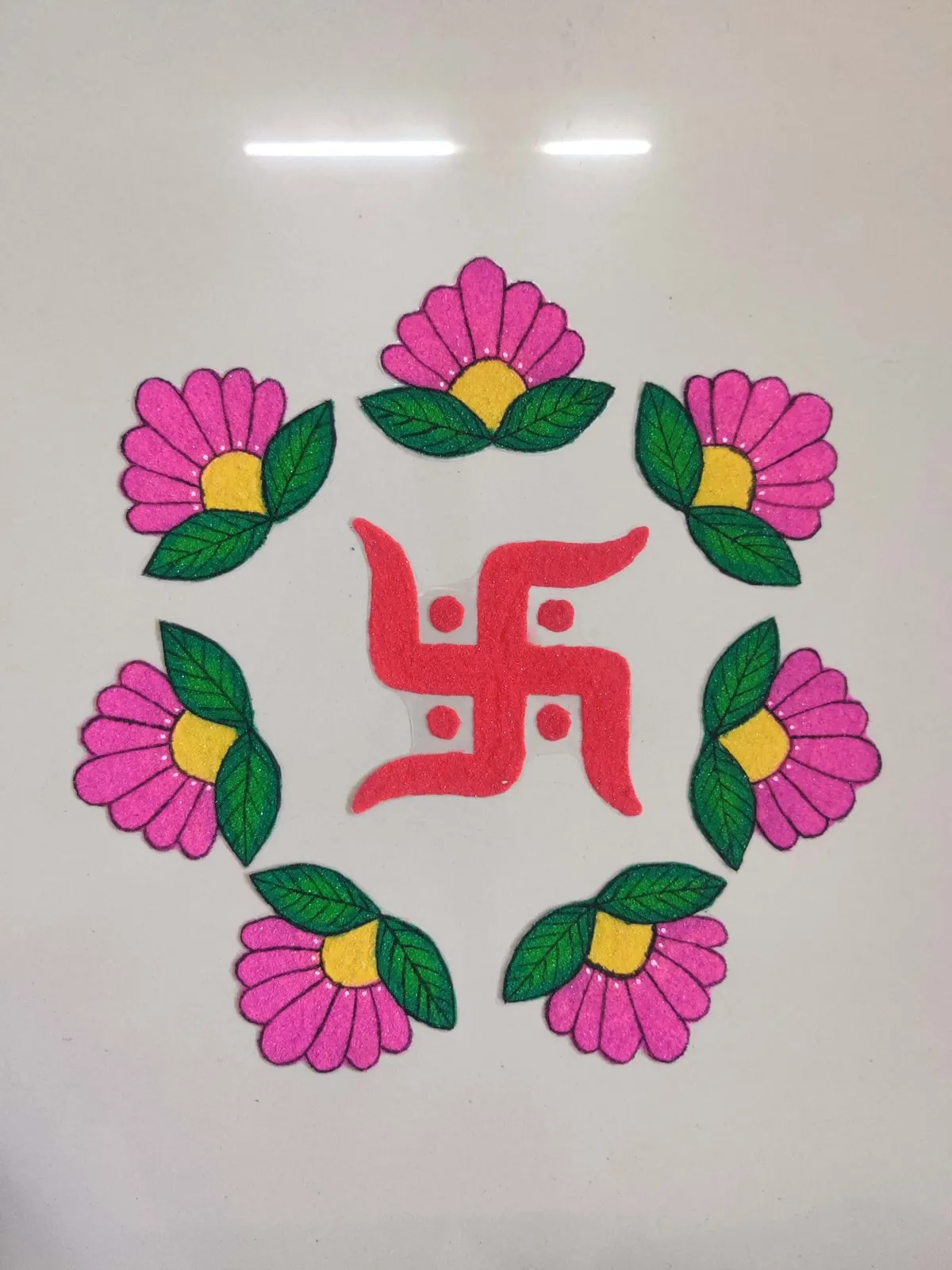 Flower Wreath Swastik Center