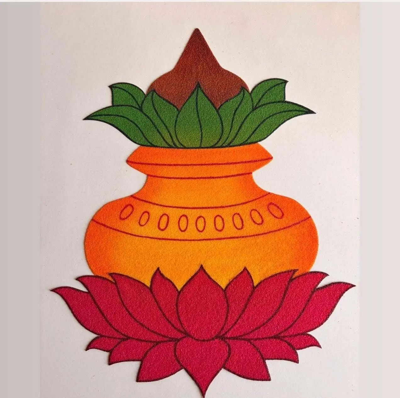 Kalash Mango Leaves Lotus Base