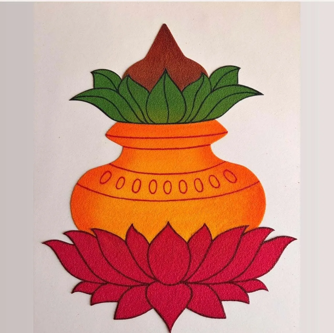 Kalash Mango Leaves Lotus Base