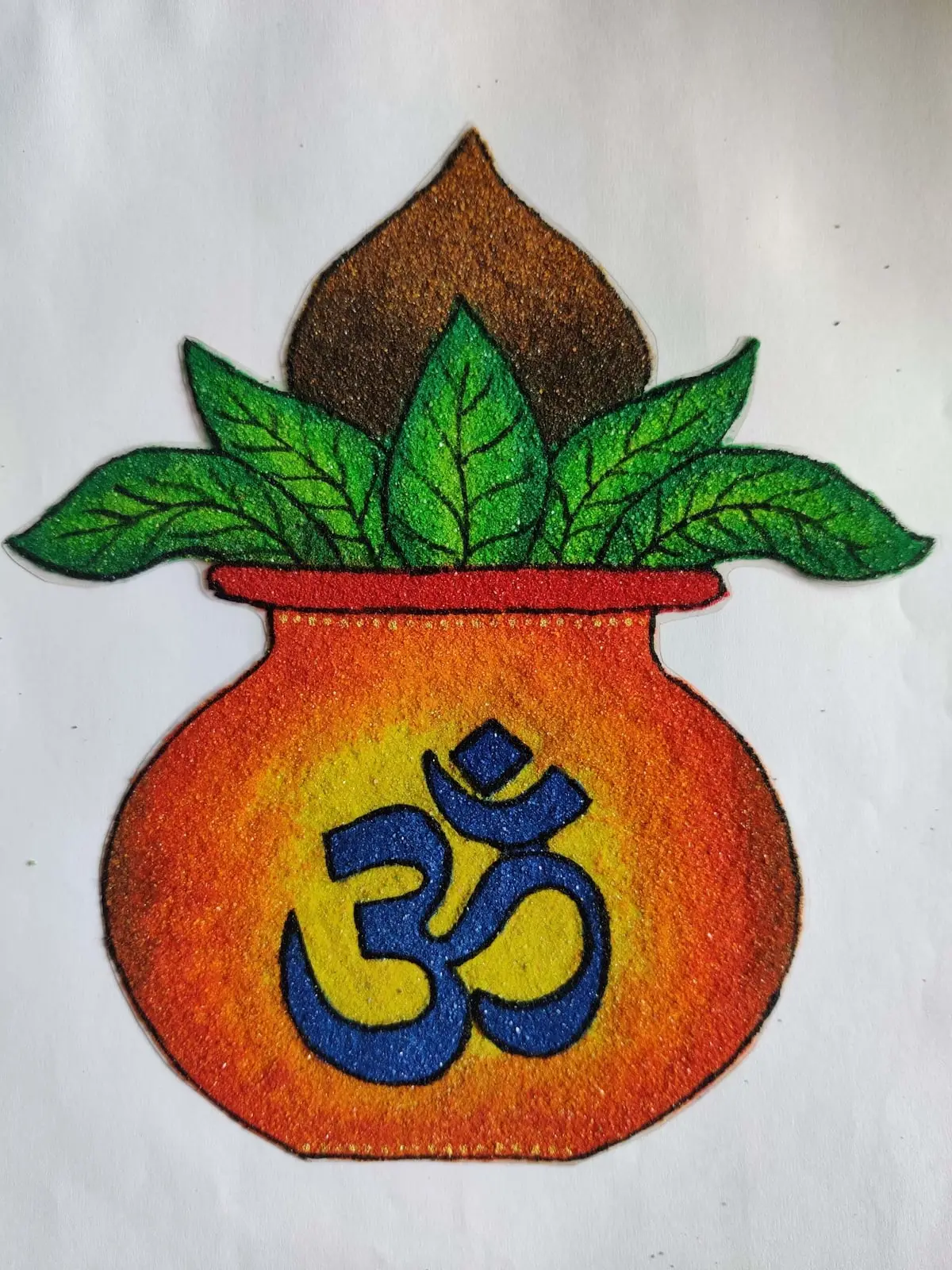 Kalash Om Symbol Leaves