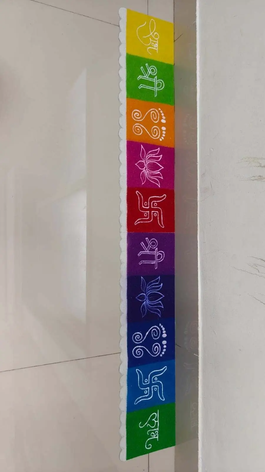 Shubh Shree Lotus Swastik Labh Strip Vertical